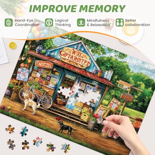 Puzzles 300 Pieces for Adults | HT Vegetable Store Puzzles | Recycled Cardboar Jigsaw Puzzles 300 Pieces | Challenging Family Activity Great Gift Idea for Family Friends | 20.5 X 15 inches - style: HT Vegetable Store