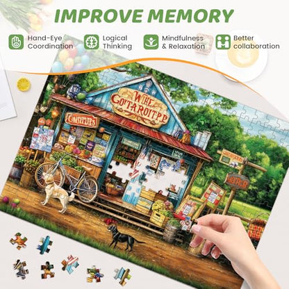 Puzzles 300 Pieces for Adults | HT Vegetable Store Puzzles | Recycled Cardboar Jigsaw Puzzles 300 Pieces | Challenging Family Activity Great Gift Idea for Family Friends | 20.5 X 15 inches - style: HT Vegetable Store
