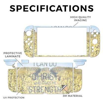 Glossy Glitter Gaming Skin Compatible with Nintendo Switch 2 Console Only - Through Christ - Premium 3M Vinyl Protective Wrap Decal Cover - Easy to Apply | Crafted in The USA by MightySkins - color: Through Christ, size: Switch 2 Console Skin Only, style: