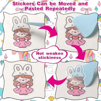 SUNEZLGO Reusable Sticker Book 60 Sheets, Sticker Collecting Book Album, Reusable Sticker Album,Sticker Organizer,Blank Sticker Book for Adults Children,Sticker Keeper Book with Tweezer and Spatula,A5 - color: Transparent