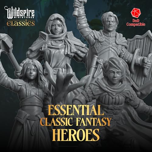 Mercenary Guild II - Essential Heroes - 55 Hero, Player Characters, NPC for DND Miniatures Bulk I 28mm Dungeons Dragons D&D Miniatures I DND Minis D&D Figures I Pathfinder, Daggerheart, Realm Reforged