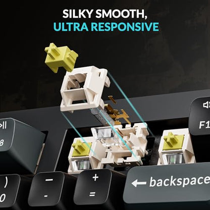 Keychron Q5 Ultra 8K Polling Rate Wireless Custom Mechanical Keyboard | 2.4 GHz & Bluetooth ZMK Launcher 660Hr Battery Aluminum Body with Hot-swappable Banana Switches for Mac Windows Linux - Black - color: Banana Switch