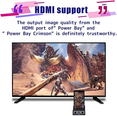 Brook Power Bay Crimson - Portable and Fast Charging Dock Stand, Docking Station for NS, Compatible with NS and GC Controllers, Support HDMI Out Put