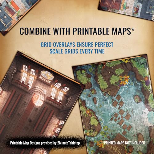 da Vinci's Room 2-in-1 DND Battle Map and 3 Foot Rubber Game Mat | 36x24 inches with Dry Erase Square or Hex Grid to Combine with Printable Maps for DnD, TTRPGS, Board Games
