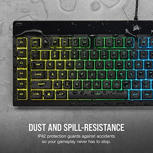 Corsair K55 PRO LITE RGB Wired Membrane Gaming Keyboard (5-Zone Dynamic RGB Backlighting, Six Macro Keys with Stream Deck Integration, IP42 Dust and Spill Resistant, Dedicated Media Keys) Black - style: K55 PRO LITE RGB Frustration Free Packaging