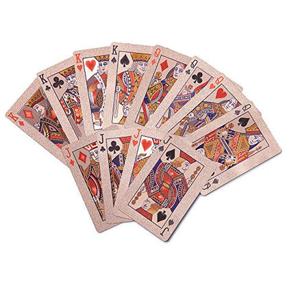 ACELION Waterproof Playing Cards, Plastic Playing Cards, Deck of Cards, Gift Poker Cards (Rose Gold) - color: Rose Gold