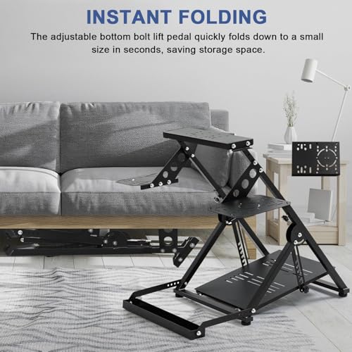 Anman Foldable Flight Simulation Cockpit 3.0 with Fixed Slot Fit for Logitech/Thrustmaster/Hotas Warthog/Fanatec,Electronics Adjustable Fight Sim Mount Pedals, Steering Wheel Not Included
