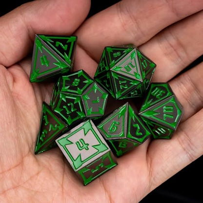 UDIXI Metal DND Dice Set, Metal Polyhedral Dice D&D for Board Games (Black) | 7-Pieces, Lozenge Pattern, Zinc Alloy Material, Gorgeous Gift Case, DM Gift, for Dungeons and Dragons Role Playing Games - color: Black