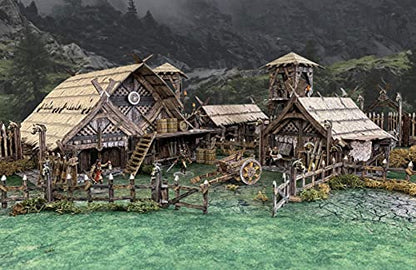 Battle Systems Fantasy Terrain Northern Settlement Core Set - 28-35mm DND D&D RPG Wargames Historical/Fantasy Card Scenery - style: Northern Settlement