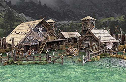 Battle Systems Fantasy Terrain Northern Settlement Core Set - 28-35mm DND D&D RPG Wargames Historical/Fantasy Card Scenery - style: Northern Settlement