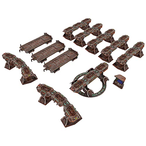 TinkerTurf Sci-Fi Terrain: MagLev Rail Starter, Abandoned Theme, Sturdy, Affordable, Great-Looking Full-Color Terrain, Quick and Easy to Assemble, Virtually Limitless Setups - style: Starter (Abandoned)