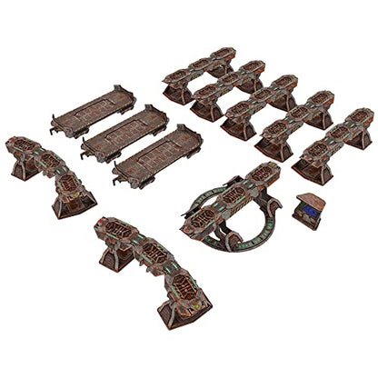 TinkerTurf Sci-Fi Terrain: MagLev Rail Starter, Abandoned Theme, Sturdy, Affordable, Great-Looking Full-Color Terrain, Quick and Easy to Assemble, Virtually Limitless Setups - style: Starter (Abandoned)