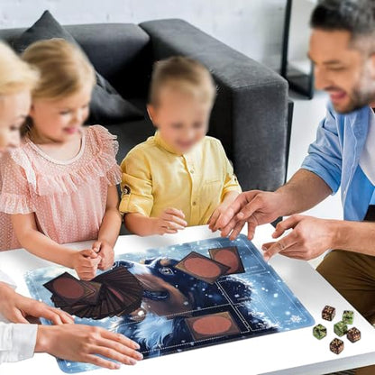 for MTG/TCG Playmat with Zones, 24 x 14 inches Trading Card Playmat with A Storage Bag and 6 Dice, Non-Lip Rubber Bottom Game Desk Mat, Bernese Mountain Dog in The Snow - color: Yux-playmats-2-3A-251