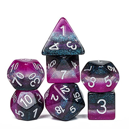 7PCS Asexual-Pride Polyhedral DND Dice Set, Homosexual Flag D&D Dice for RPG and Other Table Games - color: Flag-asexual-pride