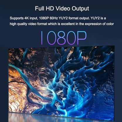 Video Capture Card 4K HDMI to USB-A/USB-C Capture Card Full HD 1080P 60FPS USB3.0 Capture Video and Audio Recording for Gaming, Streaming, Teaching, Video Conference