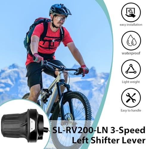 3 Speed Shifter SL-RV200-3L Bike Shifter Left Twist Shift Lever | Lightweight Design,Durable and Stable,3 Speed Shifter for Moutain Bike,Commuter Bike,Touring Bike - size: 3 speed/SL-RV200-LN-3S