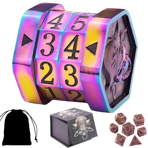 Metal MTG Life Counter Wheel Life Counter MTG, Magic Counter, Gift Box Packaging, Suitable for Magic MTGs Board Games and TTRPG(Colorful_Black) - color: Colorful