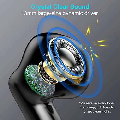 Wireless Earbuds, Bluetooth 5.4 Earbuds Stereo Bass, Bluetooth Headphones in Ear Noise Cancelling Mic, Earphones IP7 Waterproof Sports, 32H Playtime USB C Mini Charging Case Ear Buds for Android iOS - color: Black