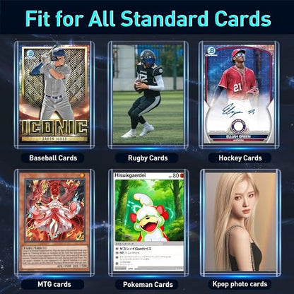 Card Sleeves - 3"x4" Rigid Toploaders for Cards, Hard Plastic Card Protectors, Premium Trading Card Sleeves Fit for Sports Cards & All Standard Trading Cards (100HardSleeves+100SoftSleeves) - size: 100 Soft Sleeves + 100 Hard Sleeves