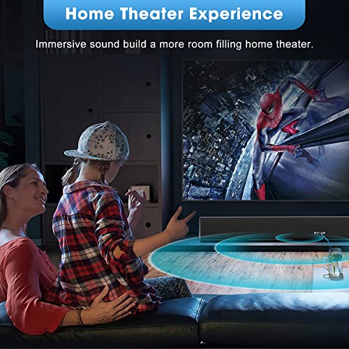 BESTISAN Soundbar, TV Sound bar with Bluetooth 5.0, Optical AUX HDMI Connection, 28 Inch,3 EQs, 110dB Surround Sound Bar Home Theater Audio Soundbar System for TV - color: 28inch grossy black