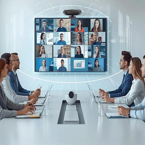 4K Ultra HD Remote Control with Stand Webcam, LED RGB Lighting, 95-Degree Wide Angle, Auto Focus, 1080P@60FPS, Black, USB 2.0, for Video Conferencing, Desktop/Laptop