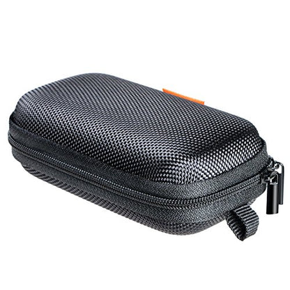 Small Hard EVA Case - Portable Protection Earbud Case Zipper Pouch for Headset, Earphone, Flash Drive, Charging Cable, Key - Mesh Inner Pocket Durable Exterior Universal Carrying Bag - color: Black
