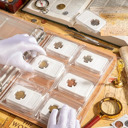 25 Sheets Coin Pocket Pages - 6 Pocket Standard 9-Hole 150 Pockets Inserts Collecting Sleeves for Coins [99mm X 93mm Each Pocket] CS0312506 - color: 6 Pocket(99mm X 93mm Each Pocket), size: 25 Sheets