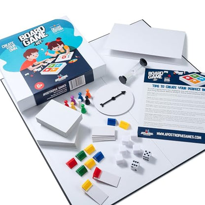 Deluxe Create Your Own Board Game Kit with Blank Board & Game Pieces | Bring your game ideas to life with everything needed to create a custom board game from scratch - style: Blank Board Game Kit - Deluxe Edition