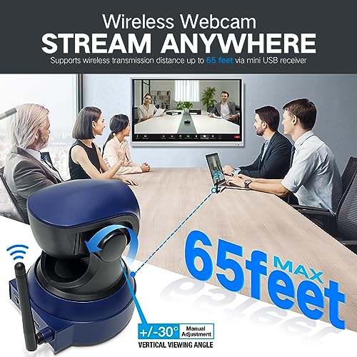 Gsou Wireless Webcam for PC/Wireless Streaming Camera, 1080P HD Webcams/USB Plug and Play Webcam for Zoom Meeting,Skype,OBS(with Mini Tripod Stand), Adjustable Computer Camera for Mac/Laptop/MacBook - color: Wireless webcam+Mini Tripod