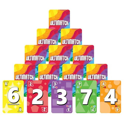 Fireside Games Ultimatch, Cooperative Pyramid Card Game, Award-Winning | Match by Color Number and Math, Ages 10+, 1-5 Players, Family Game Night