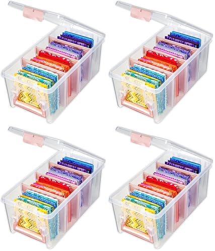 ArtBin Semi Satchel 휴대용 공예 정리함, 칸막이 3개 포함 - 미술 및 공예 용품을 위한 투명 플라스틱 보관 케이스 (4팩) - color: 로즈 골드., size: Pack of 4