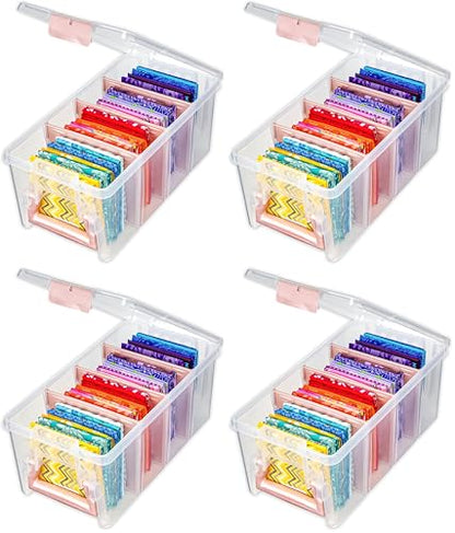 ArtBin Semi Satchel 휴대용 공예 정리함, 칸막이 3개 포함 - 미술 및 공예 용품을 위한 투명 플라스틱 보관 케이스 (4팩) - color: 로즈 골드., size: Pack of 4