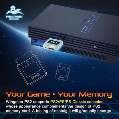 Brook Wingman PS2 Transparent White Converter - Special Retro Consoles Converter for XB Series X|S, One, 360, Elite 1&2 and PS5/PS4/PS3, NS Pro Controller on PS2/ PS1/ PS Classic Consoles - color: Transparent White