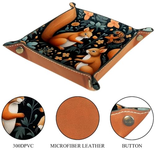 Dice Tray Forest Squirrels Dice Rolling Tray Holder Storage Box for RPG DND Table Games, Double Sided Folding Thick PU Leather - color: Multi 13