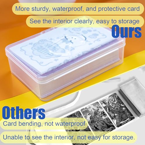 JINUPHION 3 Pcs Tarot Card Case, Tarot Card Holder for 4 3/4"×2 3/4" Standard Tarot Cards, Plastic Clear Card Deck Box Storage, Playing Card Case for Large-sized Cards,5" ×3 1/4" ×1 3/8" (NO Cards) - size: 3 pcs Tarot