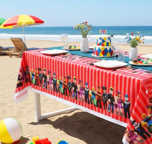 3 Pcs Plastic Table Cloth Disposable 108x108cm Video Game Birthday Party Supplies Video Game Table Cover Gamer Supplies Rectangle Waterproof Happy Birthday Tablecloth Gaming Party Decorations - color: Red