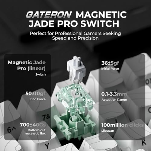 x XVX HE68 Pro Rapid Trigger Keyboard 60% Percent,Hall Effect Keyboard with Gateron Magnetic Jade Pro Switch,CNC Aluminum Frame Topographic Custom Mechanical Key Board for PC/Laptop/Xbox/PS4/PS5,White - color: Pro, White