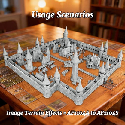 AUSPDICE Gothic City Guard Minis, 25mm Soldiers for TTRPGs, AF1104 S | 8pc Unpainted Human Soldier Figures with Polearms, Bow and Crossbow for Tabletop Gaming, Fantasy City Patrols, Armed Sentries - color: Af1104 S City Guard Warrior