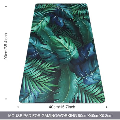XXL Gaming Mouse Pad 35.4x15.7 Professional Large Mouse Pad & Computer Game Mouse Mat-90x40 Greenleaf - color: 90x40 Greenleaf, size: 35.4x15.7x0.1IN