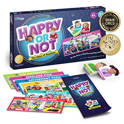 SkillEase Happy or Not, Bingo Emotions and Feelings Activity for Social Skills, Social Emotional Learning Activities, Therapy and Counseling Game for Kids, Speech Therapy Autism Game,