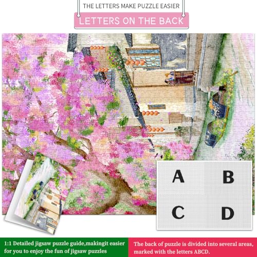 HUADADA-Flowers Bloom into a sea-Jigsaw Puzzles for Adults 1000 Pieces, Interlock Perfectly No Dust, Impossible Difficult Hard Fun 1000 Piece Jigsaw Puzzles for Adults-1:1 Poster - color: Flowers Bloom Into a Sea