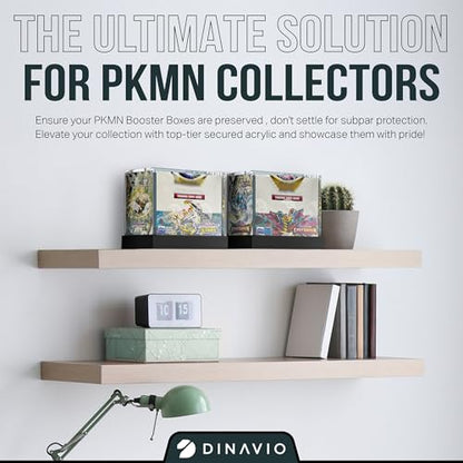 Dinavio Crafthouse PKMN Booster Box Case Acrylic Display - Booster Box Protector Case - 8mm + 5mm Acrylic 5x3mm Magnets - Compatible with PKMN Booster Boxes (Black Base) - color: Black Base