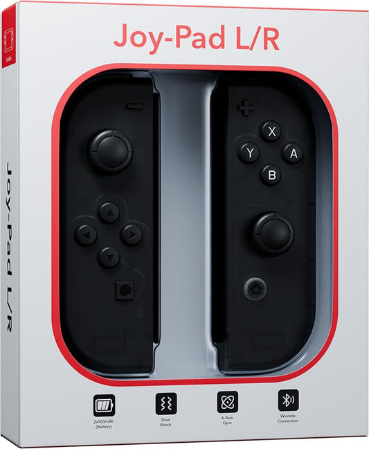Tideal Set of Replacement Controller for Nintendo Switch - Compatible with Nintendo Switch (1) / OLED/Lite - Dual Vibration/Motion Control / 6-Axis Gyro (Transparent Black) - color: Transparent Black