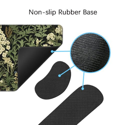 Desk Mat, Large Gaming Mouse Pad with Wrist Rest, 4 in1 XXL Mouse pad+Keyboard Wrist Rest+Mouse Pad Wrist Support+Cup Coaster Set, Ergonomic Desk Pad for Home Office,Weeds - color: 89