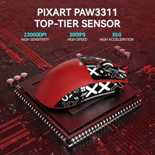 ATTACK SHARK X11 & X68 PRO HE Wireless Gaming Combo,Rapid Trigger Hall Effect Magnetic Switch 8K Keyboard,Ultra-Light 22K DPI PAW3311 Optical Sensor Mouse,RGB Backlit Tri-Mode with Coiled Cable-Red - color: Red