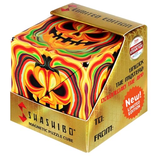 Shashibo DODECA Magnetic Puzzle Cube, Stress Relief Fidget Toy | 100+ Possible Shapes, Sensory Fidget Toy For Adults & Kids, Fun Shape Shifting Puzzle Box For All Ages - color: Ghastly Jack, size: DODECA