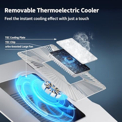 IMMOENUC Laptop Cooling Stand with Peltier Cooler Adjustable Height & Angle, Whisper-Quiet Aluminum Thermoelectric Cooler for 12-19 Inch Laptops, MacBook/Dell/HP/Lenovo Fast Cooling Notebook