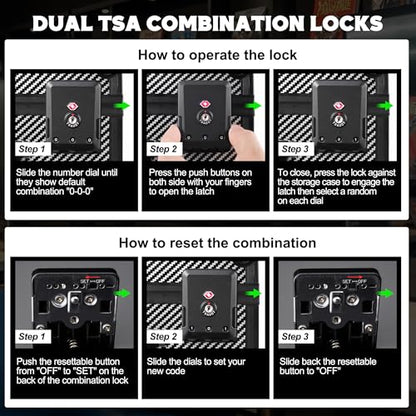Kabinka Graded Card Case, Aluminum Alloy Graded Card Storage Box | Holds 140 Card Slabs, Sports Trading Card Case with TSA Combination Lock, Fits PSA/CSG/CGC/SGC/BGS, Carbon Fibre - color: Carbon Fibre