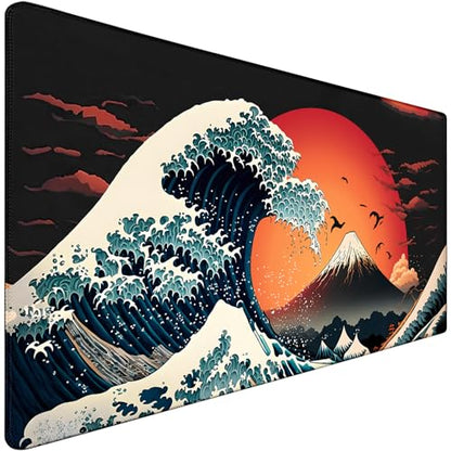 Big Mouse Pad, Upgrade Durable 31.5"x15.7" Larger Extended Mouse Pad for Gamer with Stitched Edges, Waterproof Non-Slip Base Long XXL Large Mousepad for Home Office Gaming Work, Full Moon Pattern - color: Full Moon