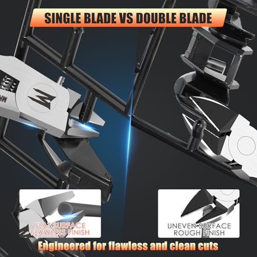 Ultimate Model Nippers, Ultra-thin Single Blade Flush Cutter for Gundam & Resin & Plastic Models, Cr-V Steel with Non-Stick Coating, Ergonomic Non-slip Grip (Professional Grade)